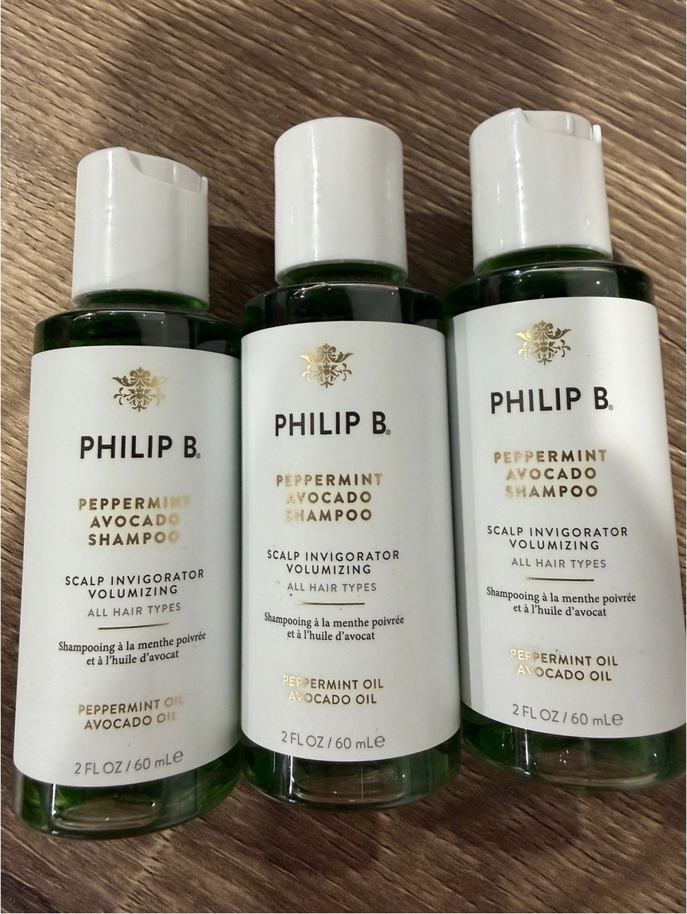 3 x Philip B - Peppermint Avocado Shampoo 60 ml Each NEW